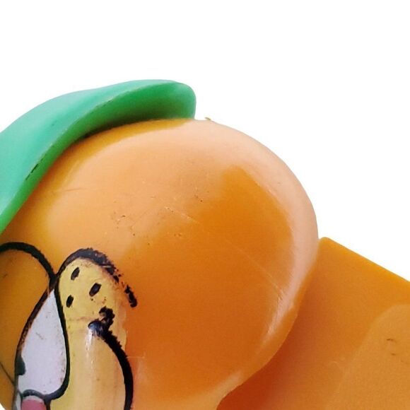 Vtg Garfield The Cat Pez Dispenser Austria Feet Sleepy Eyes Green Hat - Picture 5 of 8